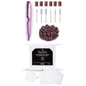 MelodySusie Taladro de uñas eléctrico portátil, compacto Efile Kit de lima de uñas profesional para acrílico con toallitas de uñas sin pelusa, 500 MelodySusie Taladro de uñas eléctrico portátil, compacto Efile Kit de lima de uñas profesional para acrílico con toallitas de uñas sin pelusa, 500