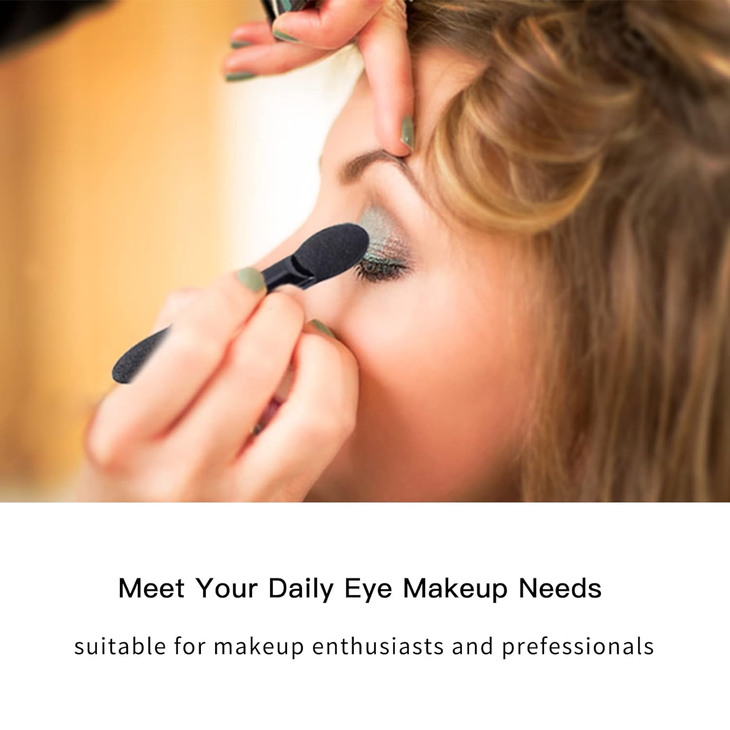Neuorge 50 aplicadores desechables de sombra de ojos, esponja profesional de doble cara, brochas de sombra de ojos, herramientas cosméticas de