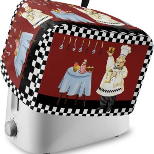 Funda para tostadora de chef gordo de dibujos animados de granja, 4 rebanadas, fundas grandes para electrodomésticos de cocina, funda retro para Funda para tostadora de chef gordo de dibujos animados de granja, 4 rebanadas, fundas grandes para electrodomésticos de cocina, funda retro para