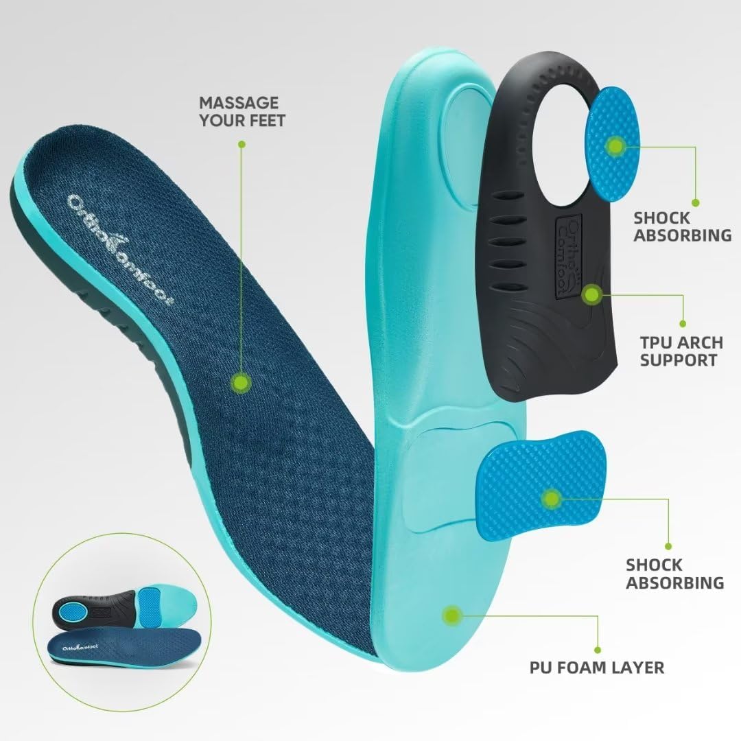 OrthoComfoot Zapatos deportivos ortopédicos ultraligeros para mujer, con soporte de arco con cordones para alivio de la fascitis plantar, tenis