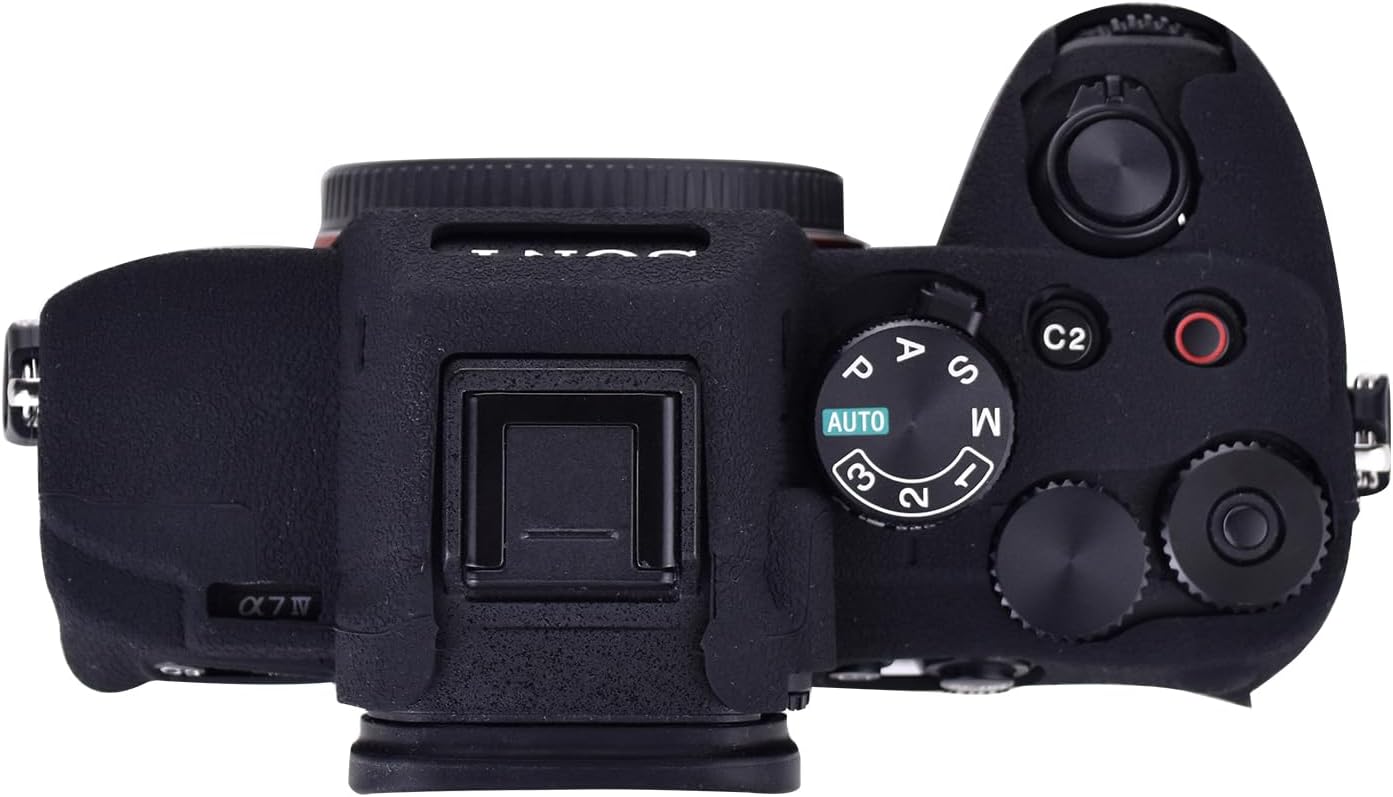 Rieibi Alpha 7 IV Cámara Caso, Funda Protectora De Silicona Suave Para Sony A7 IV Cámara Digital, Cubierta Ligera Para Sony A7IV A7I V A7M4 – Negro
