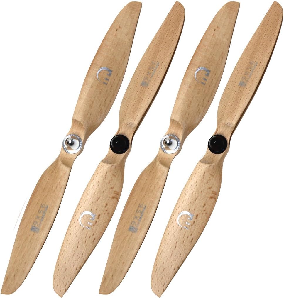 XOAR 9450 – Hélices de madera autoendurecidas 2CW2CCW con adaptadores de aluminio para DJI Phantom 4, Phantom 3 Standard, Advanced, Professional,