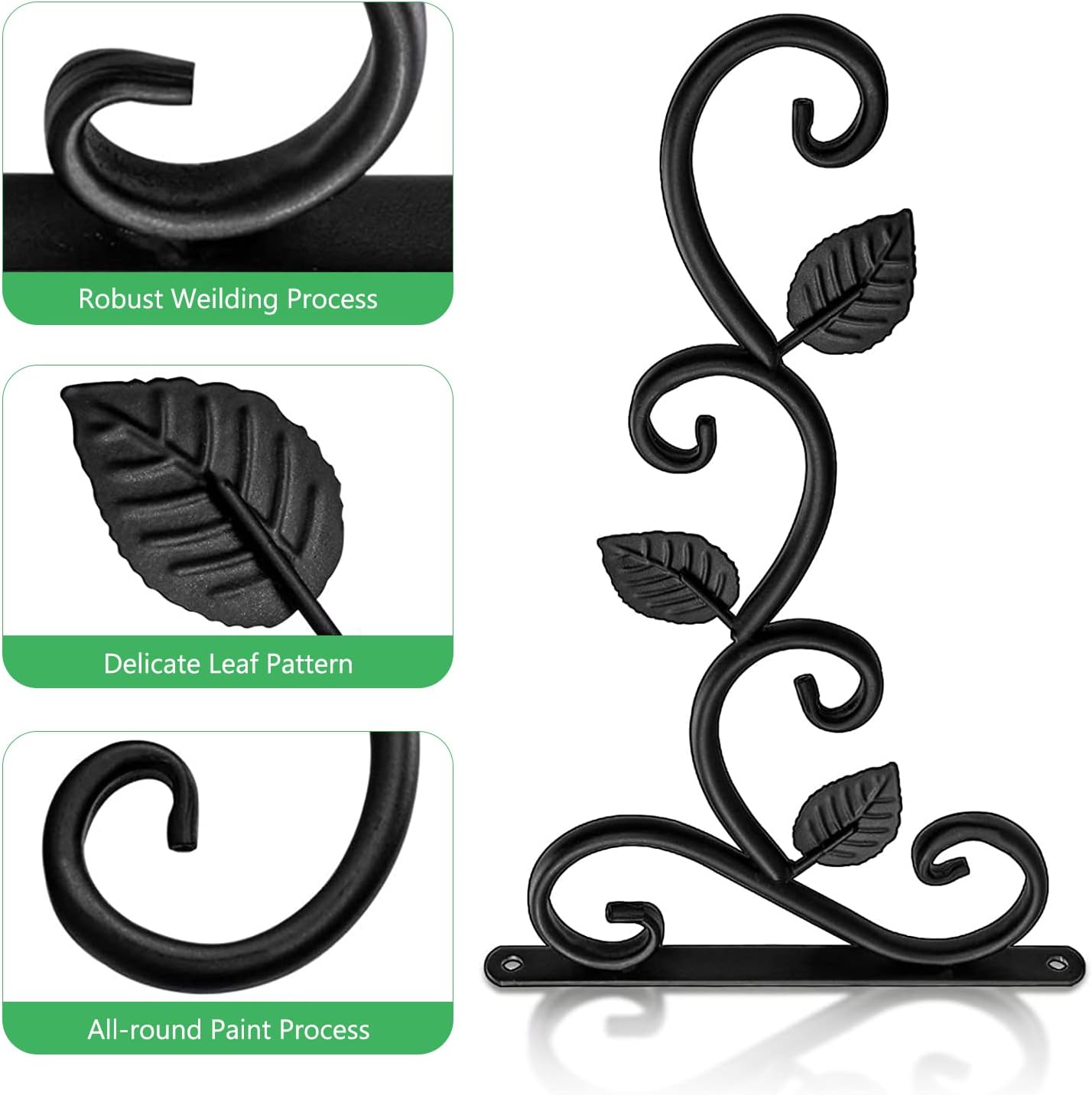 Paquete de 2 ganchos para plantas para decoración de interiores y exteriores, ganchos de pared para colgar soportes de plantas, ganchos para