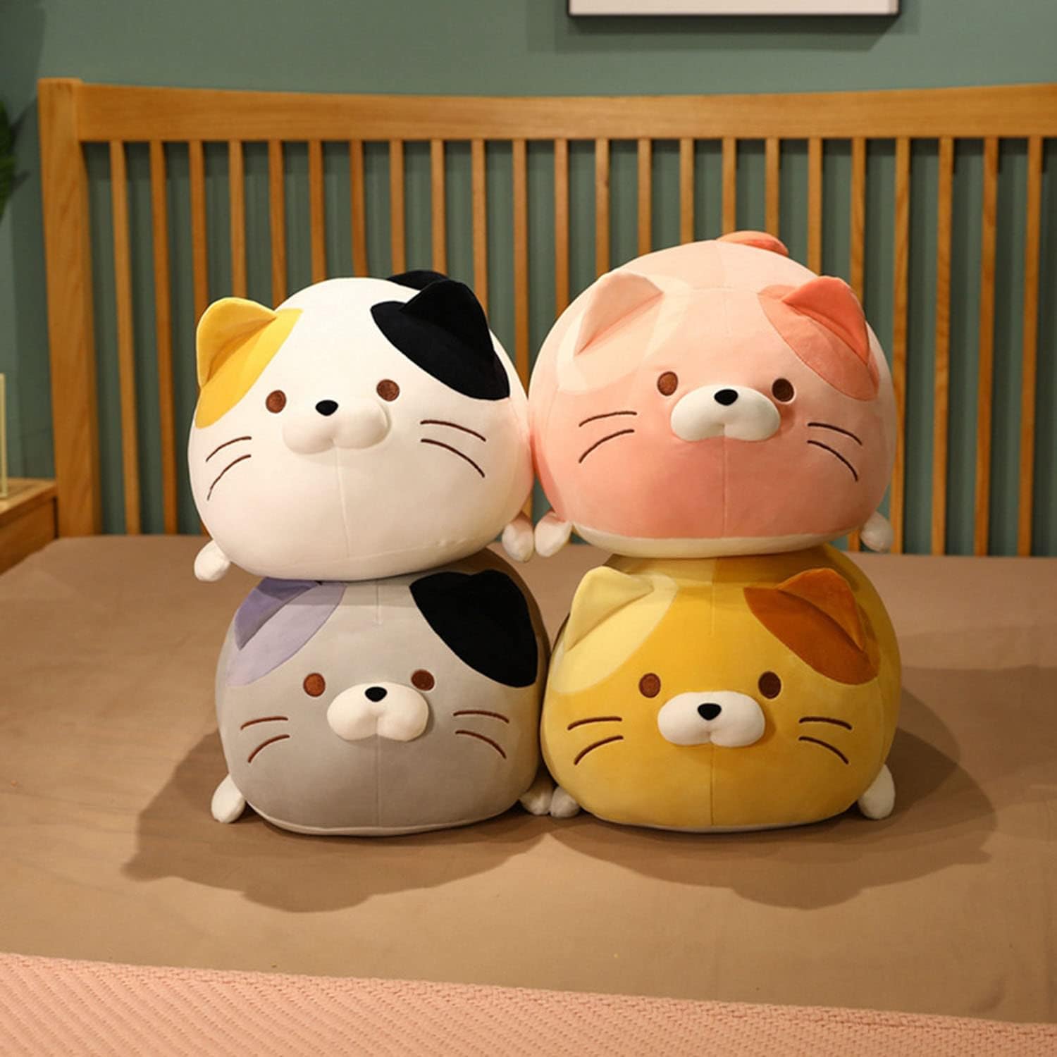 Linda y suave y gorda de gato atigrado de peluche, juguetes de peluche para gatos y gatitos, almohada para abrazar, regalo para niños y amantes