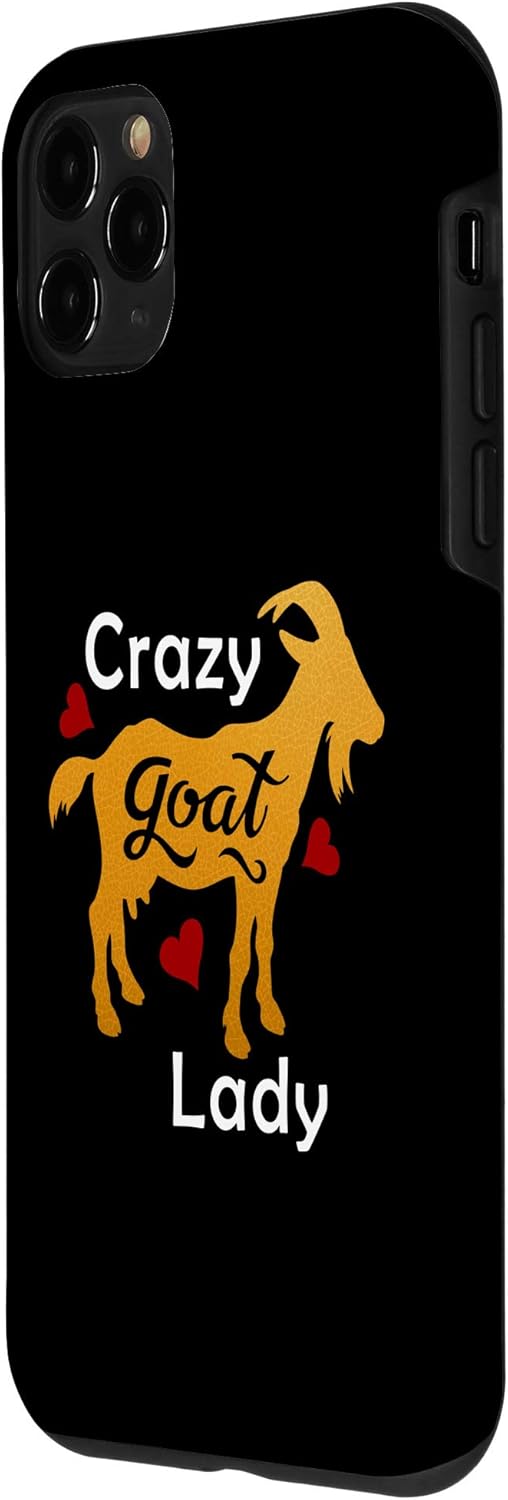 iPhone 11 Pro Crazy Goat Lady Gold Funny Meme Farm Life Goat Lover estuche de regalo