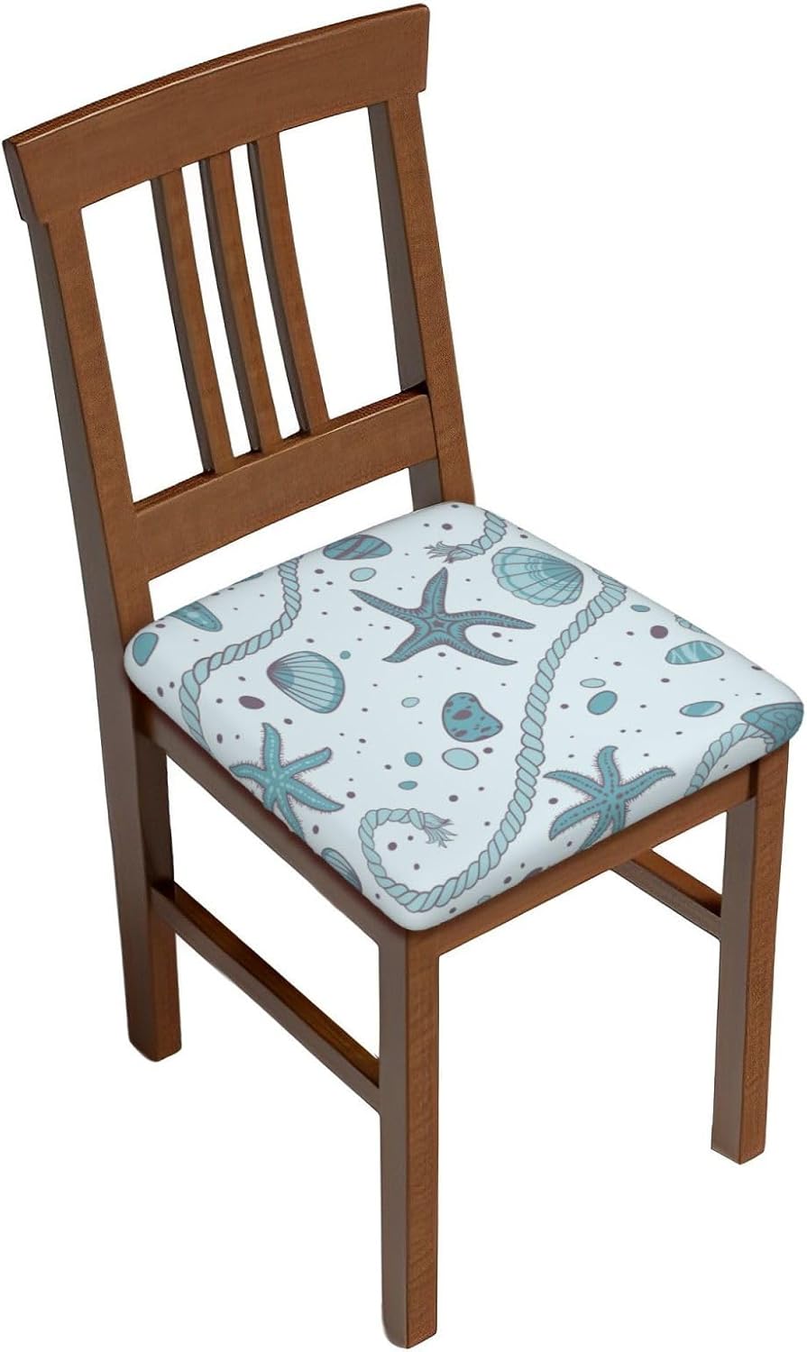 Seastars Seashells – Fundas de cojín para sillas de comedor, extraíbles y lavables, fundas reutilizables para sillas de comedor, juego de 2 fundas