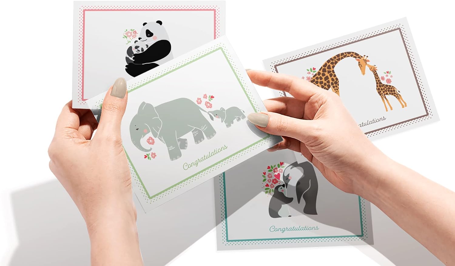 Twigs Papel  Surtido de tarjetas de felicitación para baby shower en blanco con sobres, tarjetas de felicitación para niños y niñas, tarjetas de