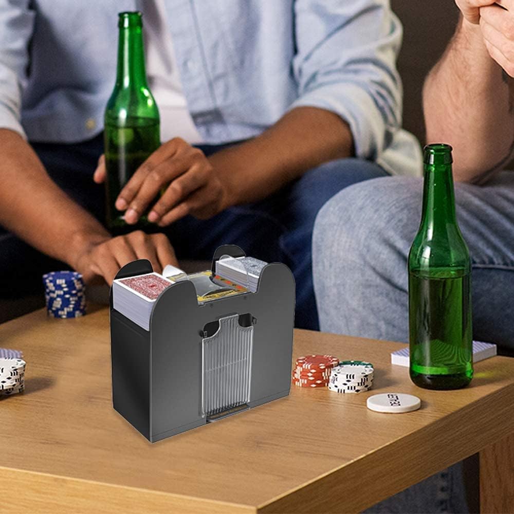 Barajador de cartas de 1 a 6 barajas automático de cartas Máquina barajadora de cartas USB4C, herramienta a batería para UNO, Texas Hold’em, juegos