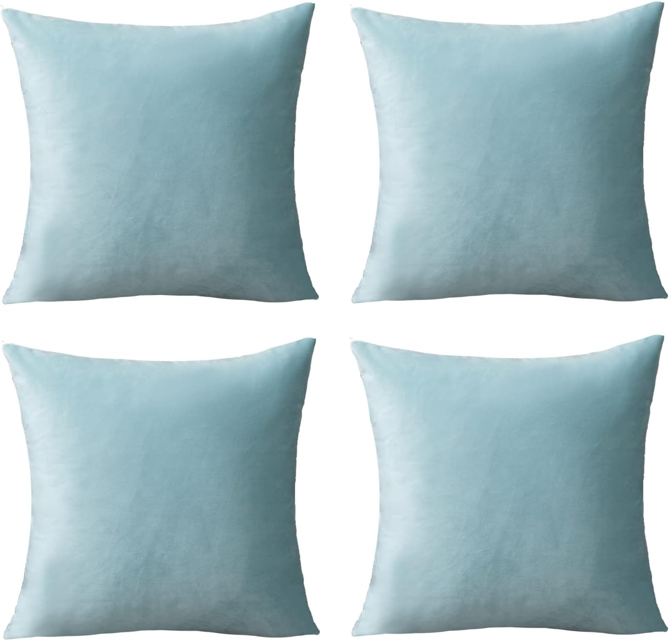 Paquete de 4 fundas de almohada de terciopelo, fundas de almohada suaves de 18 x 18 pulgadas, almohadas para decoración del hogar (20 x 20 pulgadas,