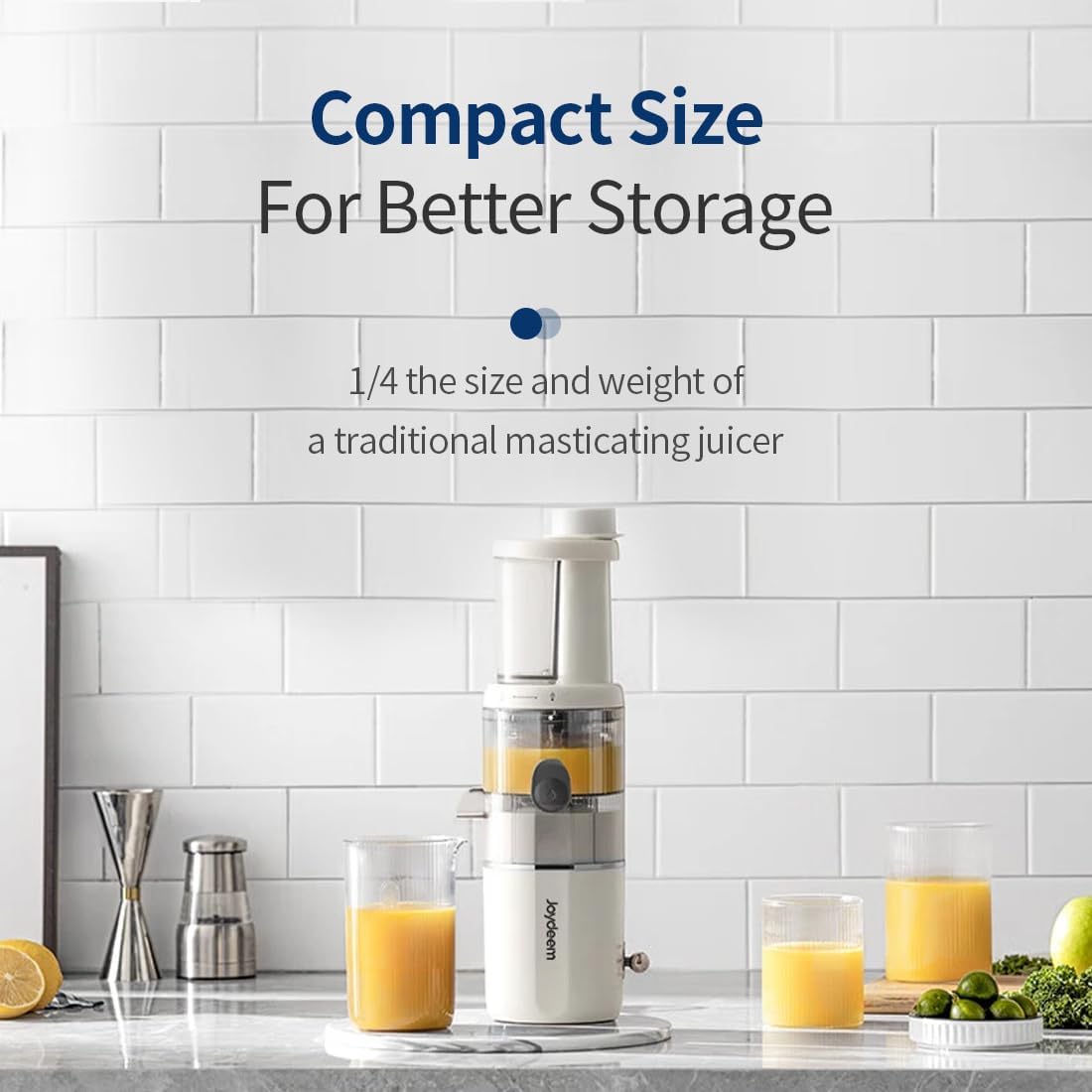Joydeem Máquinas compactas que mastican el exprimidor, 13.5 fl oz (14oz) prensa en frío filtro lento libre Juicer, JD-YZ9901