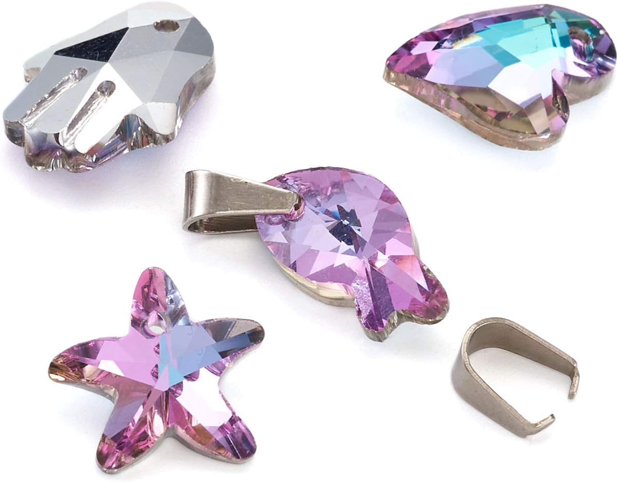 Cheriswelry 36 colgantes de cristal facetado K9 de 9 estilos, dijes colgantes de piedra natal iridiscente mixta, cuentas colgantes con conectores de