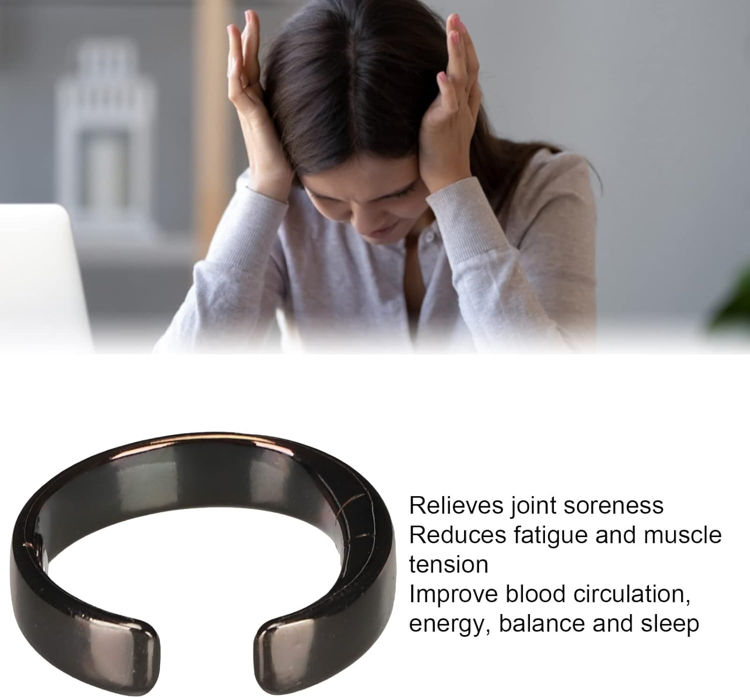 Anillo antironquidos para hombres y mujeres, anillo de prevención de ronquidos, ayuda para dormir ajustable para aliviar la fatiga, anillo de