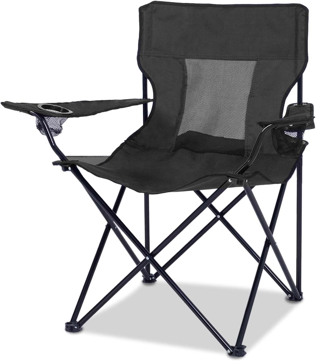 ONENESS Silla de camping, silla de pesca plegable portátil para picnic al aire libre con 2 portavasos para pesca, deportes, playa y camping