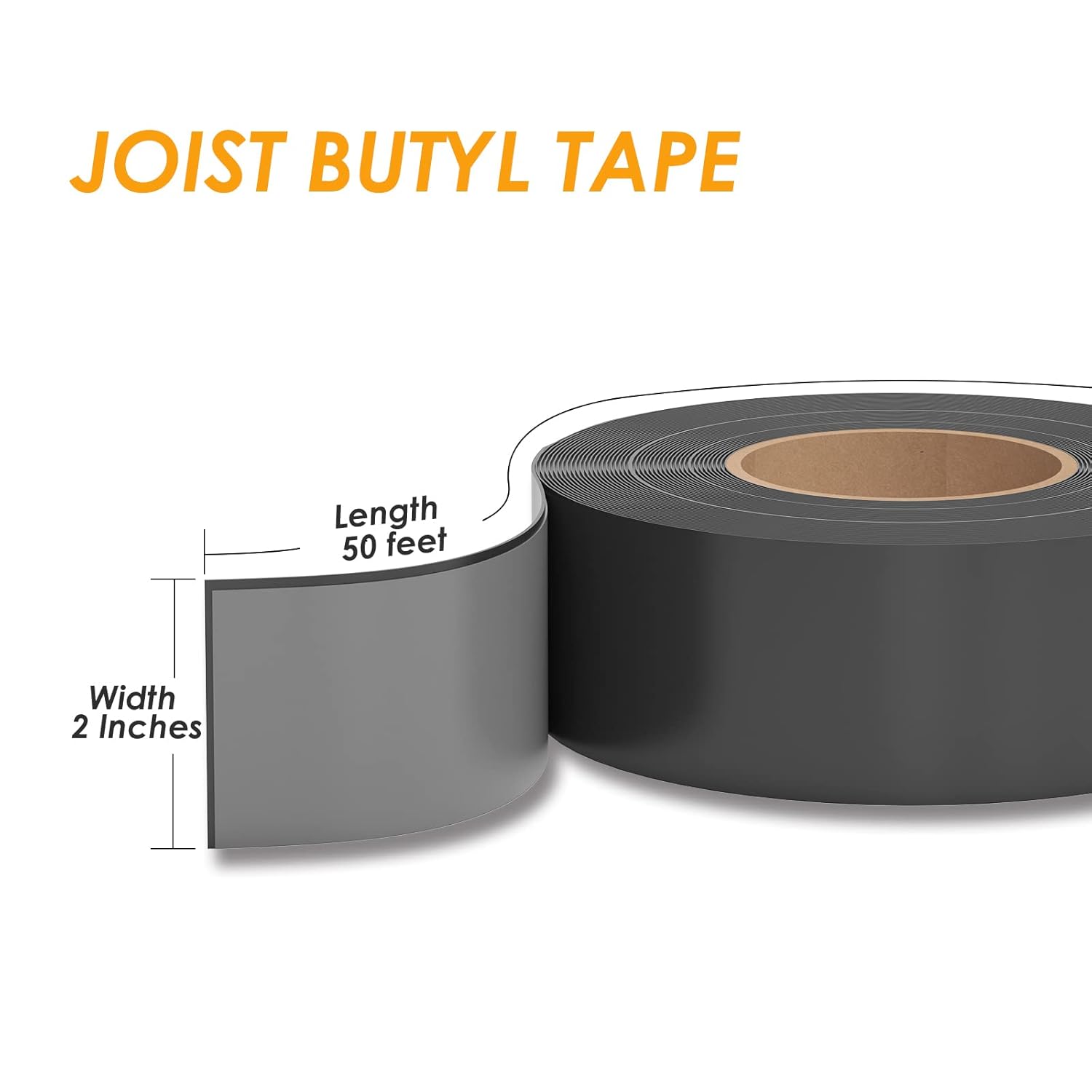 JOAPRIL Cinta de viguetas de 2 pulgadas x 50 pies, paquete de 4 cintas de butilo para cubiertas, cinta de viguetas de cubierta para la parte