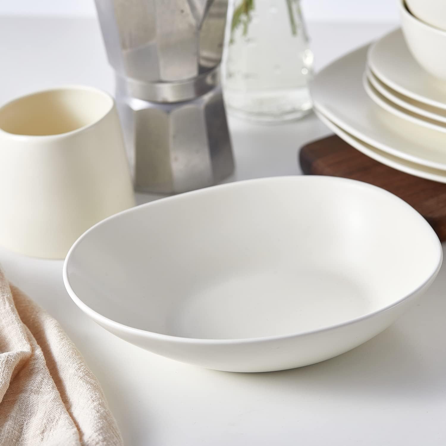 Stone lain Delilah – Juego de platos de porcelana de 8 pulgadas, 6 piezas, color crema