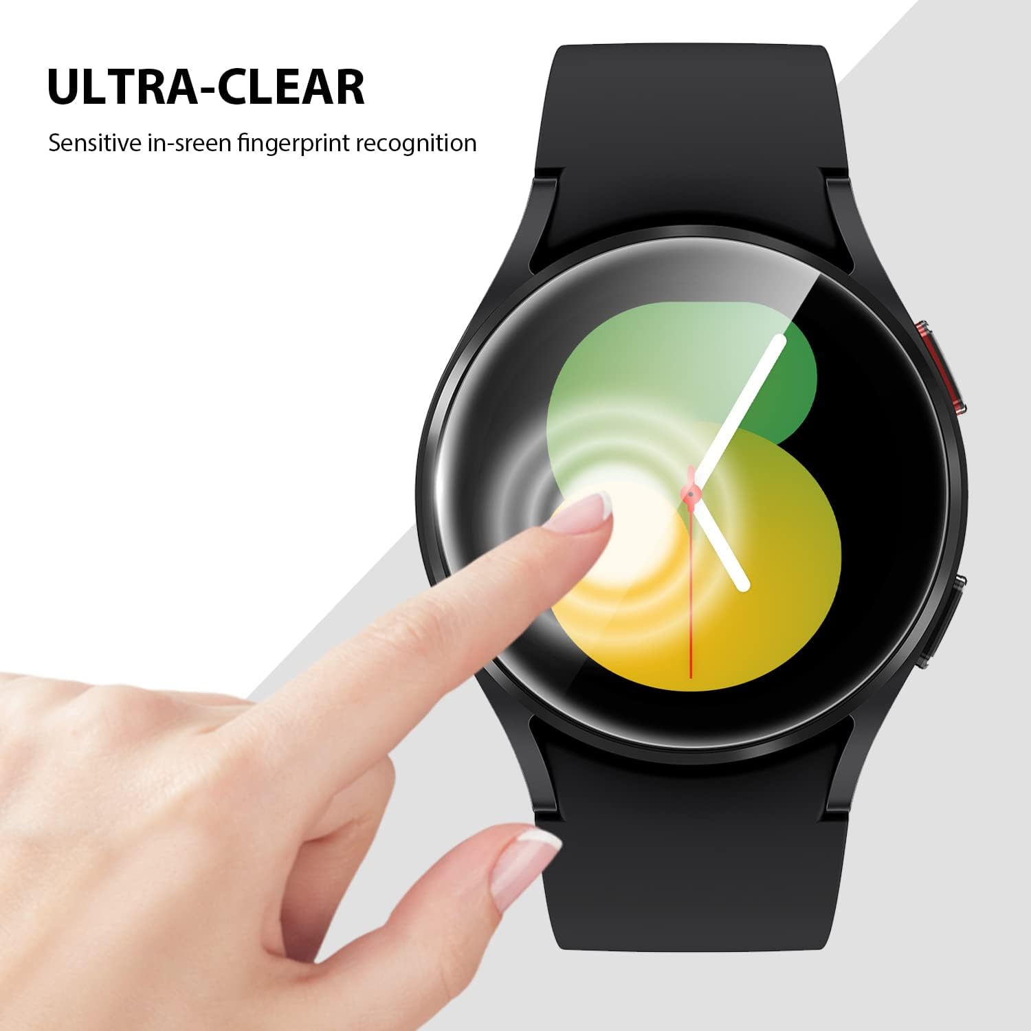 ZUSLAB Protector de pantalla de reloj compatible con Samsung Galaxy Watch 5 de 1.732 pulgadas 2022Watch 4 de 1.732 pulgadas 2021, paquete de 3 fácil