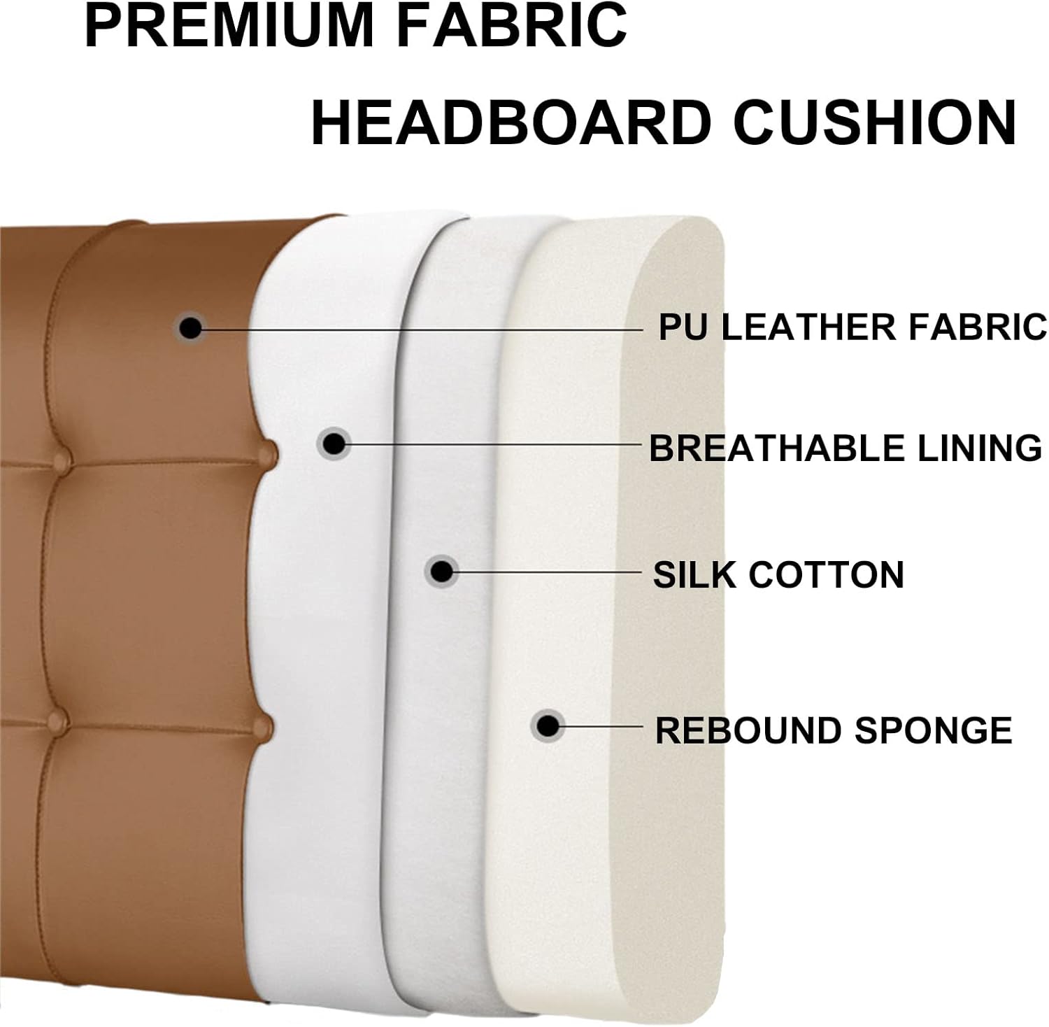 ZZYK Almohada tapizada con botones de cuero, respaldo y respaldo de lectura, soporte lumbar, almohada de cuña para sofá cama, litera con funda
