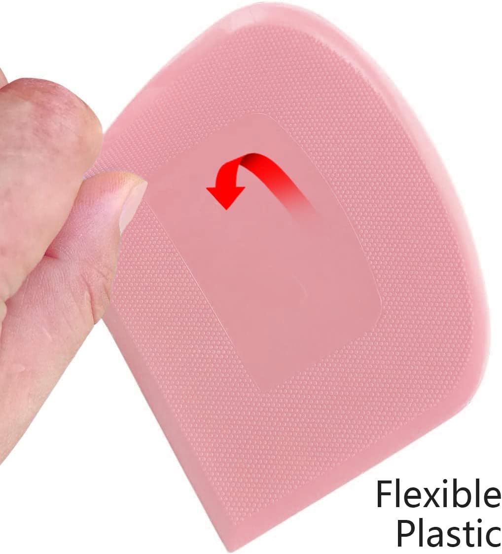 ALLTOP Espátula de cuenco y rascador de banco, herramienta de plástico flexible multiusos para repostería, raspadores de alimentos para masa de pan,