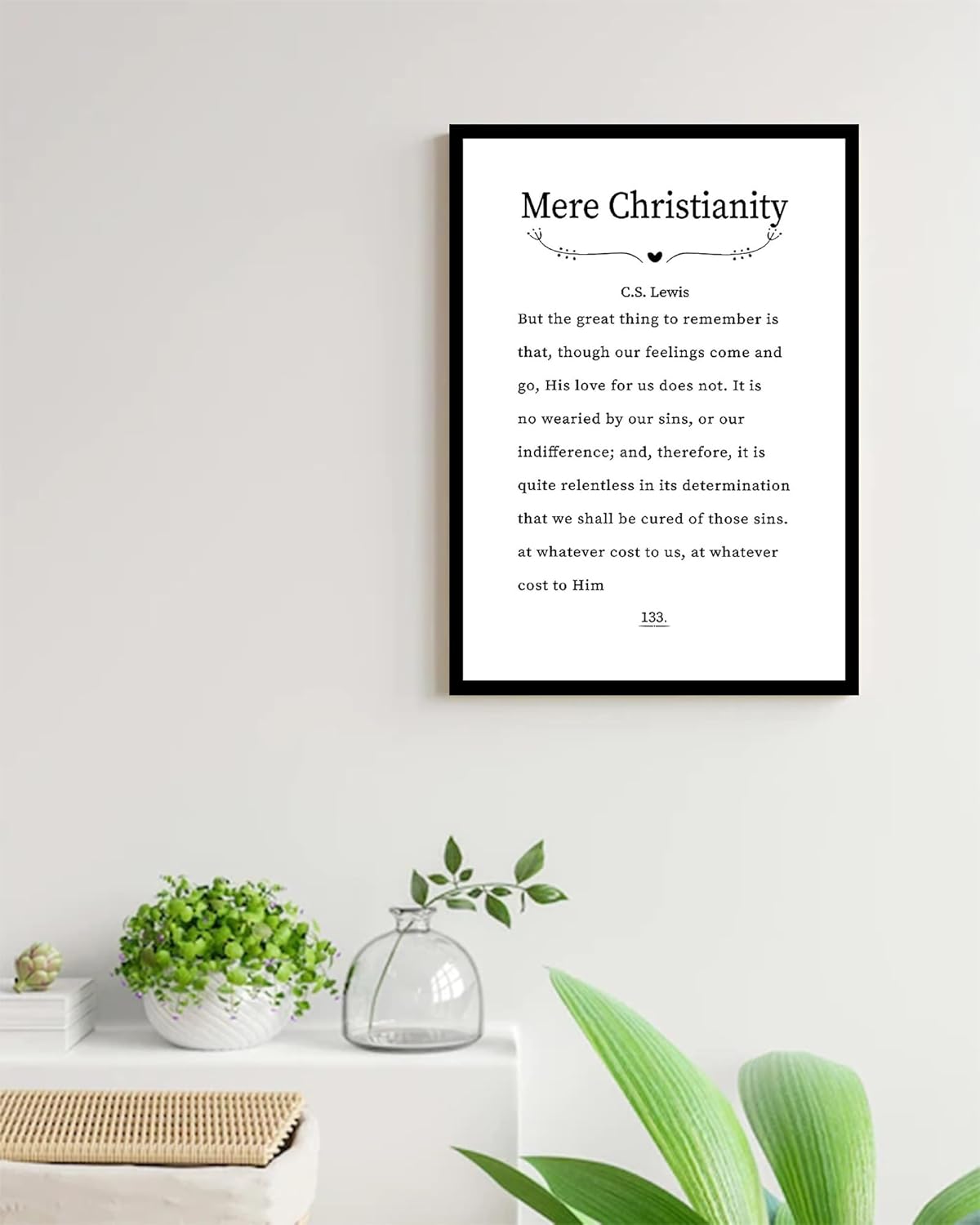 Soiumlct Mere Christianity – Póster de pared con cita de Cs Lewis, The Great Thing To Remember listo para colgar, para sala de estar, dormitorio,