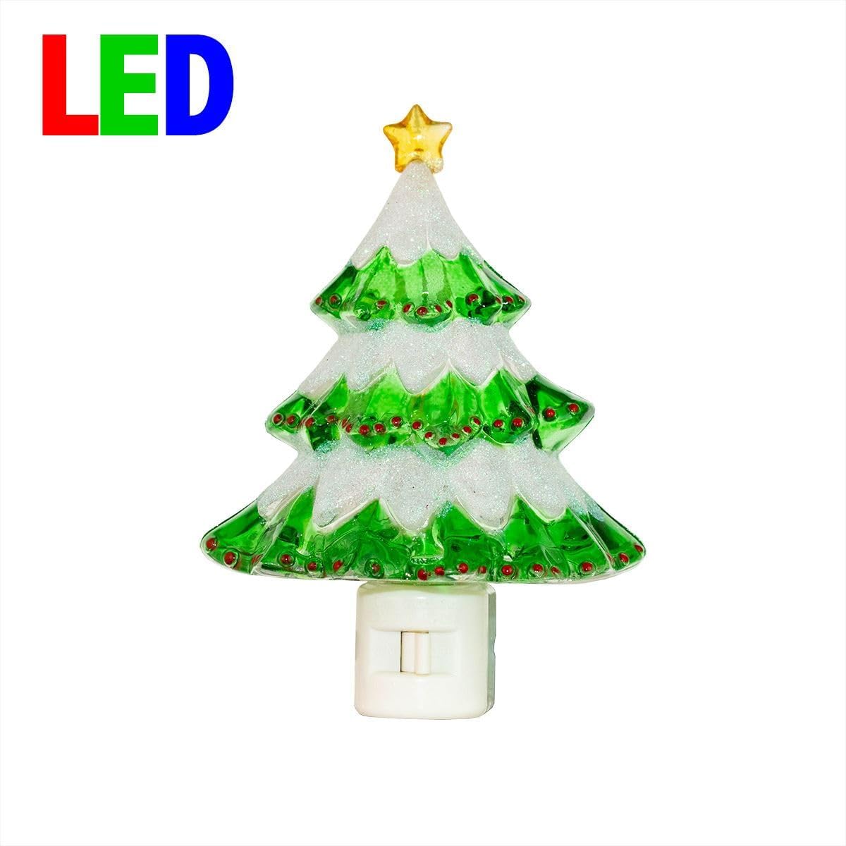 Novelty Lights Luz nocturna LED para decoración de árbol de Navidad con enchufe giratorio