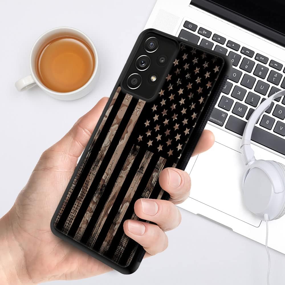 TnXee Funda compatible con Samsung Galaxy A53 5G, diseño de bandera del desierto, camuflaje, caqui, Galaxy A53 5G, funda protectora de TPU suave a