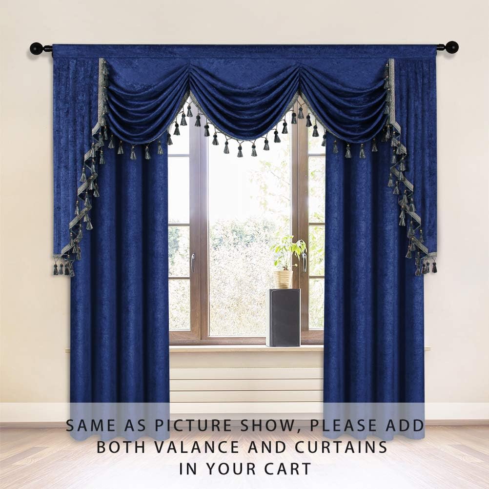 Cortinas de ventana de chenilla de doble cara para sala de estar