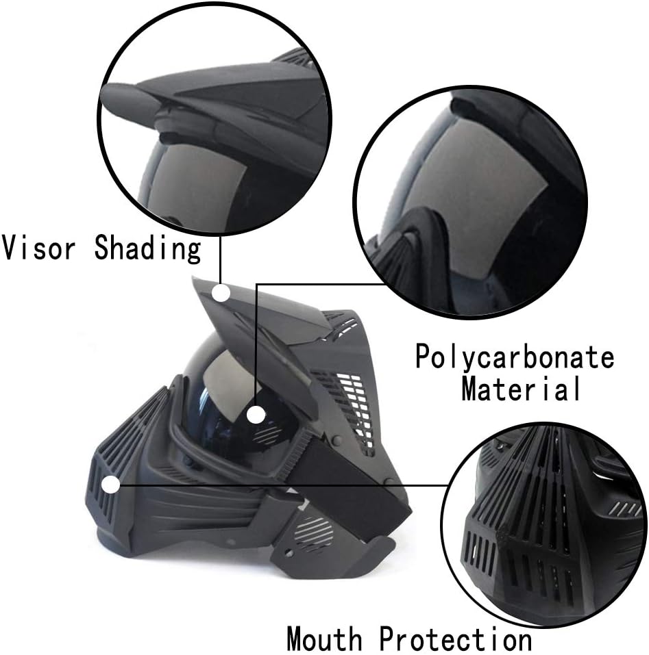 Paintball Mask, Airsoft Mask, Full Face with Tactical Goggles Mask, Impact Resistant for Airsoft BB Hunting, CS Game Paintball, Motocross Skiing and