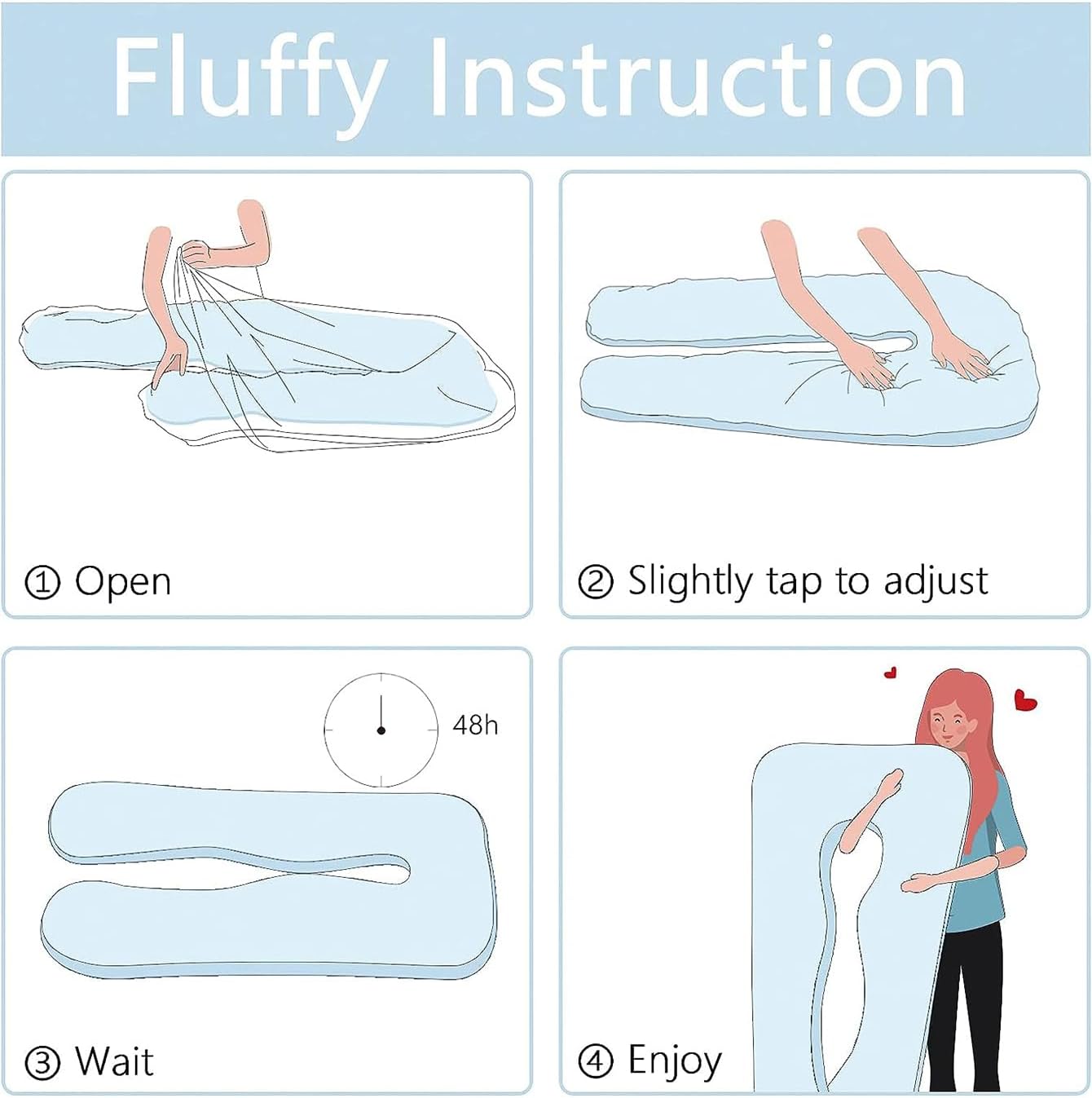Mommyssr Almohadas de embarazo, almohada de maternidad de cuerpo completo en forma de U con funda extraíble, soporte para espalda, piernas, vientre,