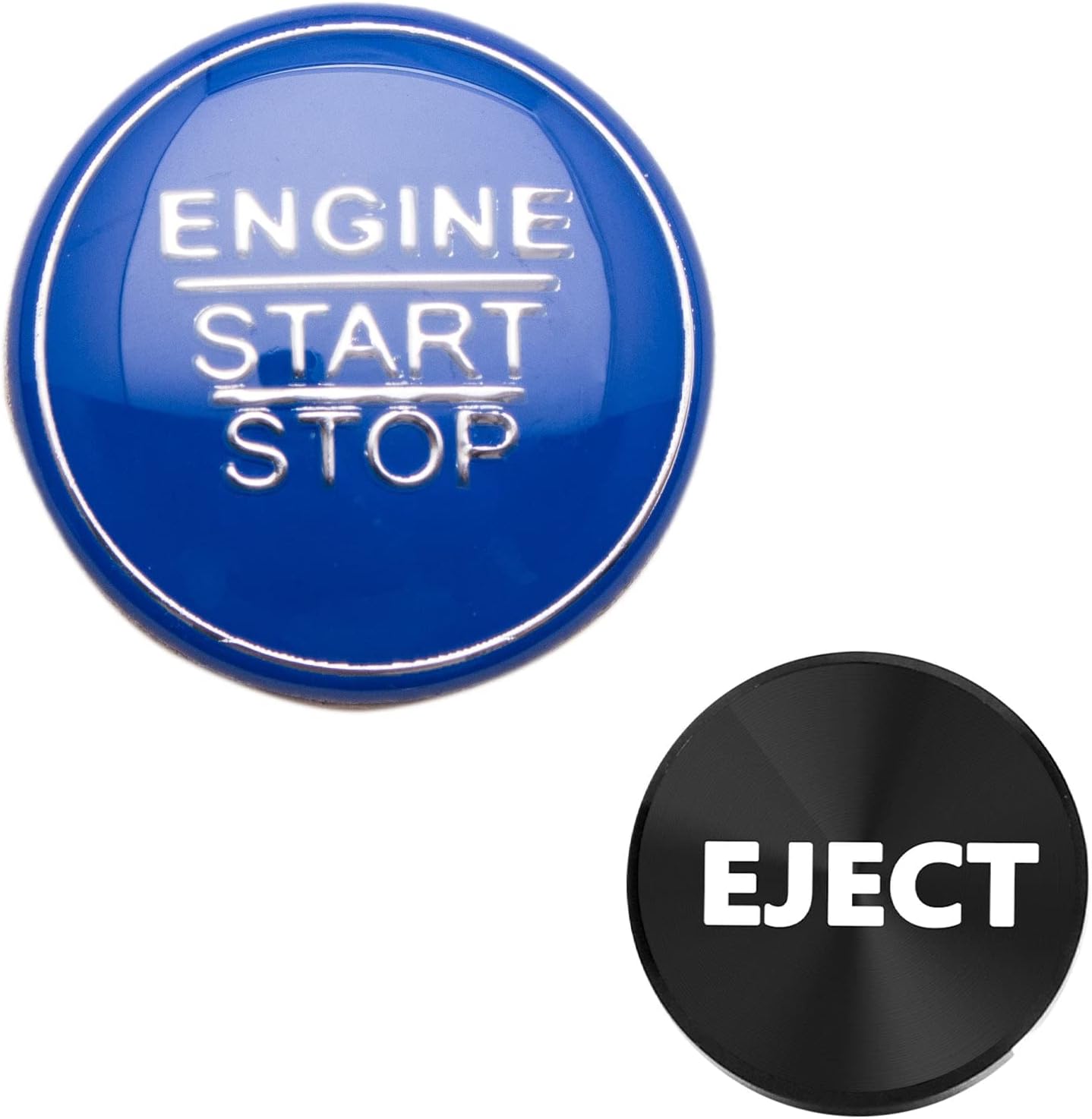 Xotic Tech Set Arranque del motor de aleación de aluminio azul + cubierta de botón de expulsión del encendedor de cigarrillos negro, marco de panel