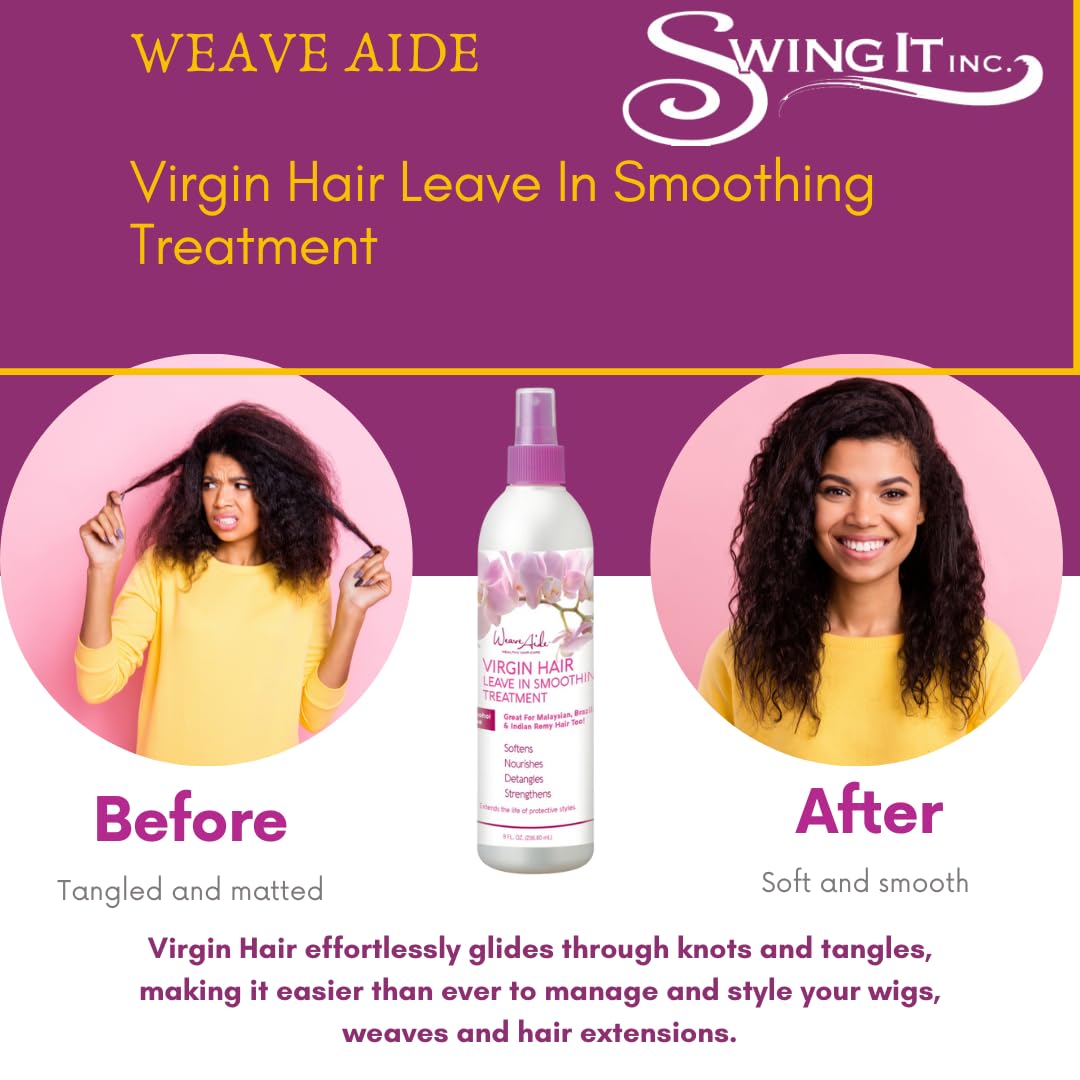 Weave Aide – Tratamiento de alisado para cabello virgen, 8 onzas.