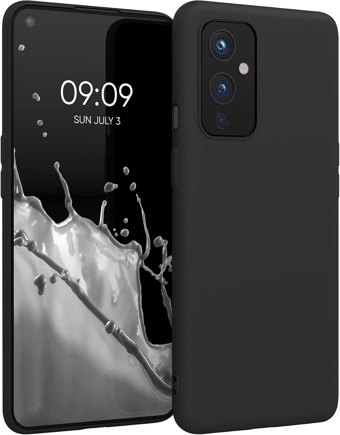 kwmobile Funda compatible con OnePlus 9 (versión EUNA) – Funda protectora de silicona TPU suave y delgada – Negro mate