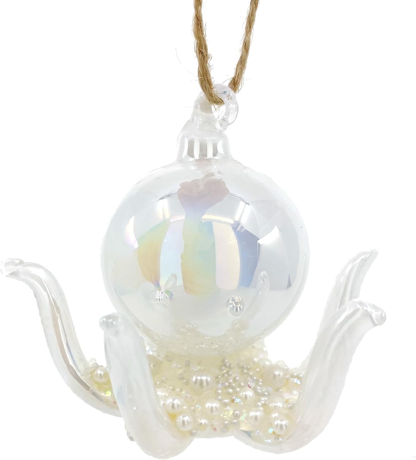 Adorno de pulpo – Árbol de Navidad de vidrio soplado para decoración de vacaciones costeras