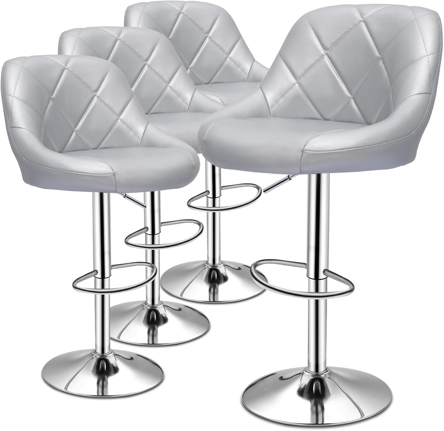MoNiBloom Taburete para encimera de cocina, Taburetes de bar giratorios ajustables en altura, Taburetes de barra de mostrador de cocina de cuero PU