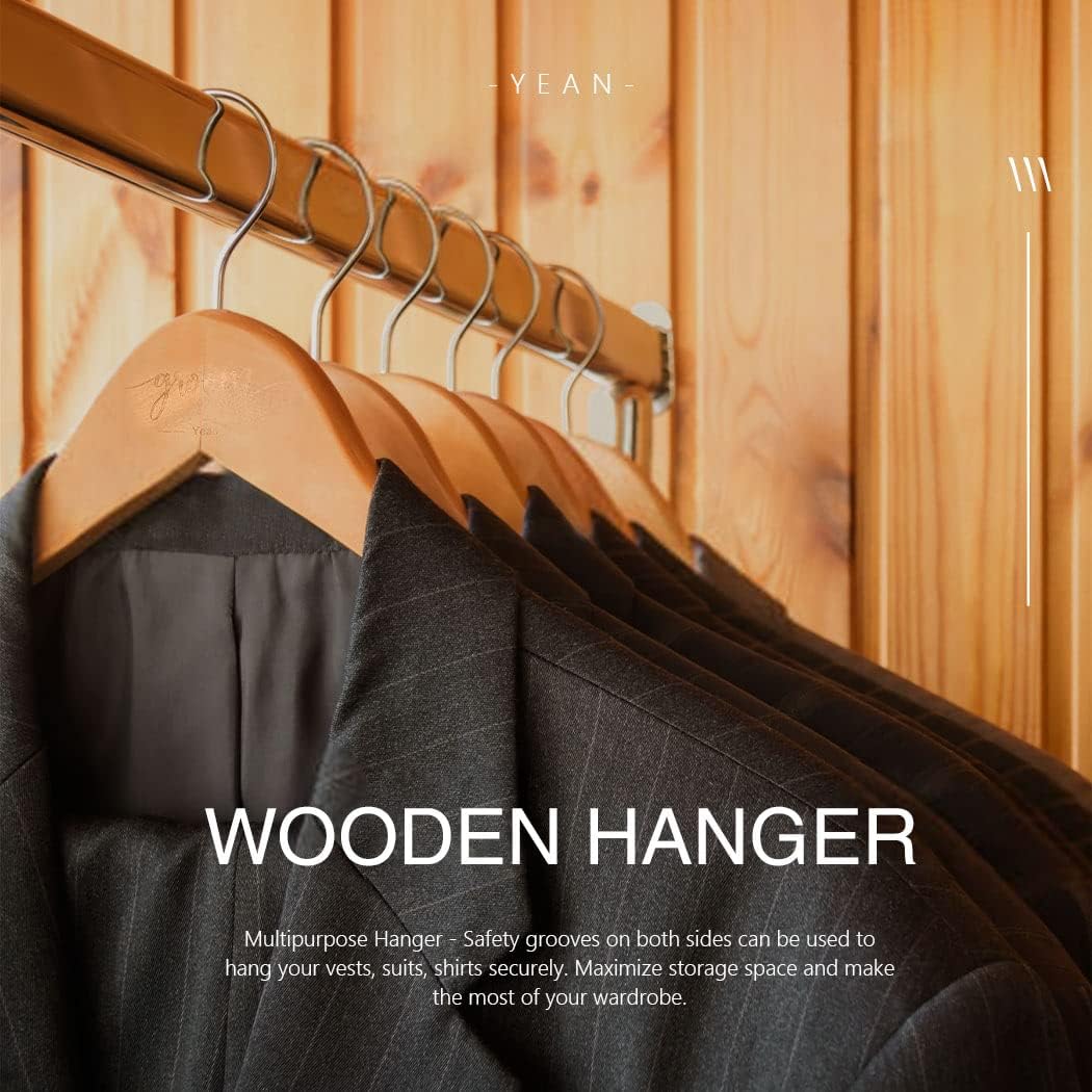 Yean Colgador de boda con nudo de lazo para vestido de novia, color madera natural, colgador de traje grabado para mujer