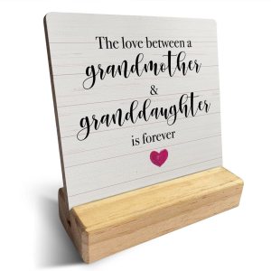 Letrero de madera con inscripción en inglés “Country Grandmother Granddaughter”, decoración rústica de escritorio con texto en inglés “The Love Letrero de madera con inscripción en inglés “Country Grandmother Granddaughter”, decoración rústica de escritorio con texto en inglés “The Love