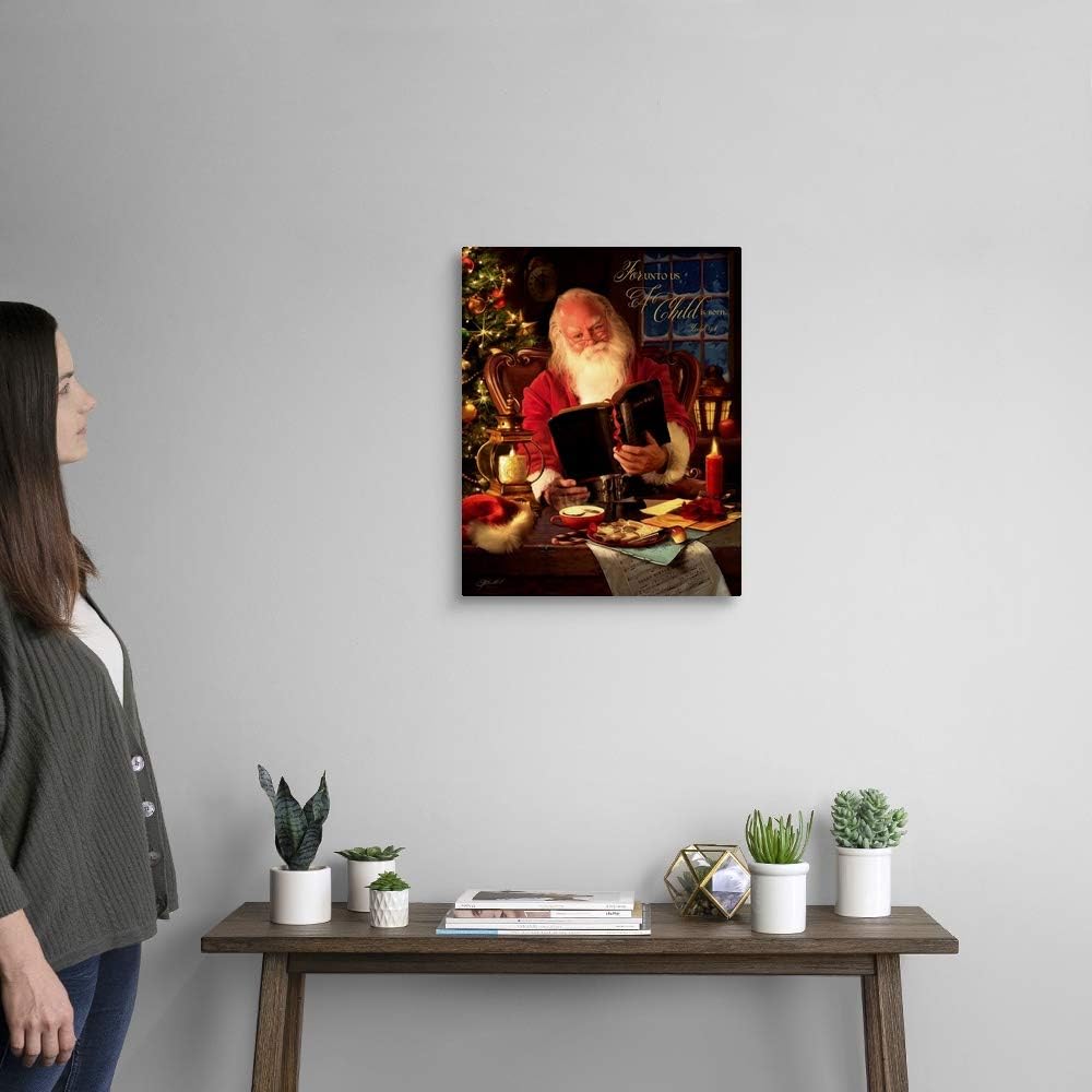Lienzo decorativo para pared, diseño de Papá Noel, ilustraciones navideñas