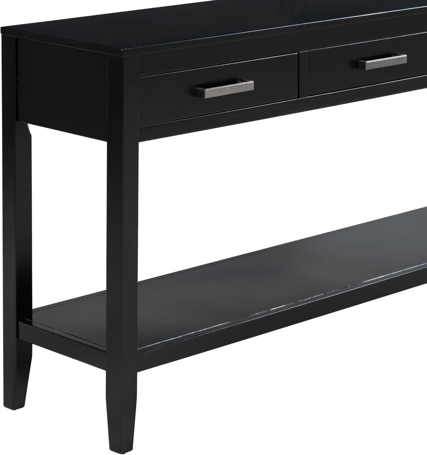 Moderna mesa consola de 3 cajones con 1 estante, mesa auxiliar de madera maciza para pasillo, sala de estar, vestíbulo, pasillo, fácil de montar