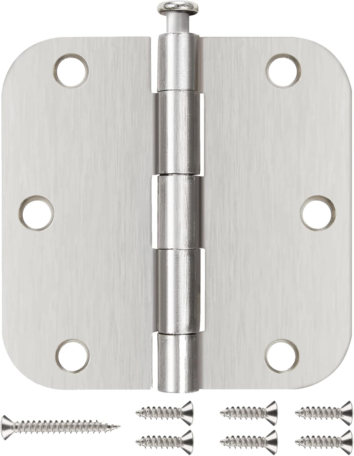 Paquete de 18 bisagras de puerta de níquel cepillado 3 12 bisagras de puerta interior níquel satinado de 3.5 pulgadas con esquinas de radio de 58