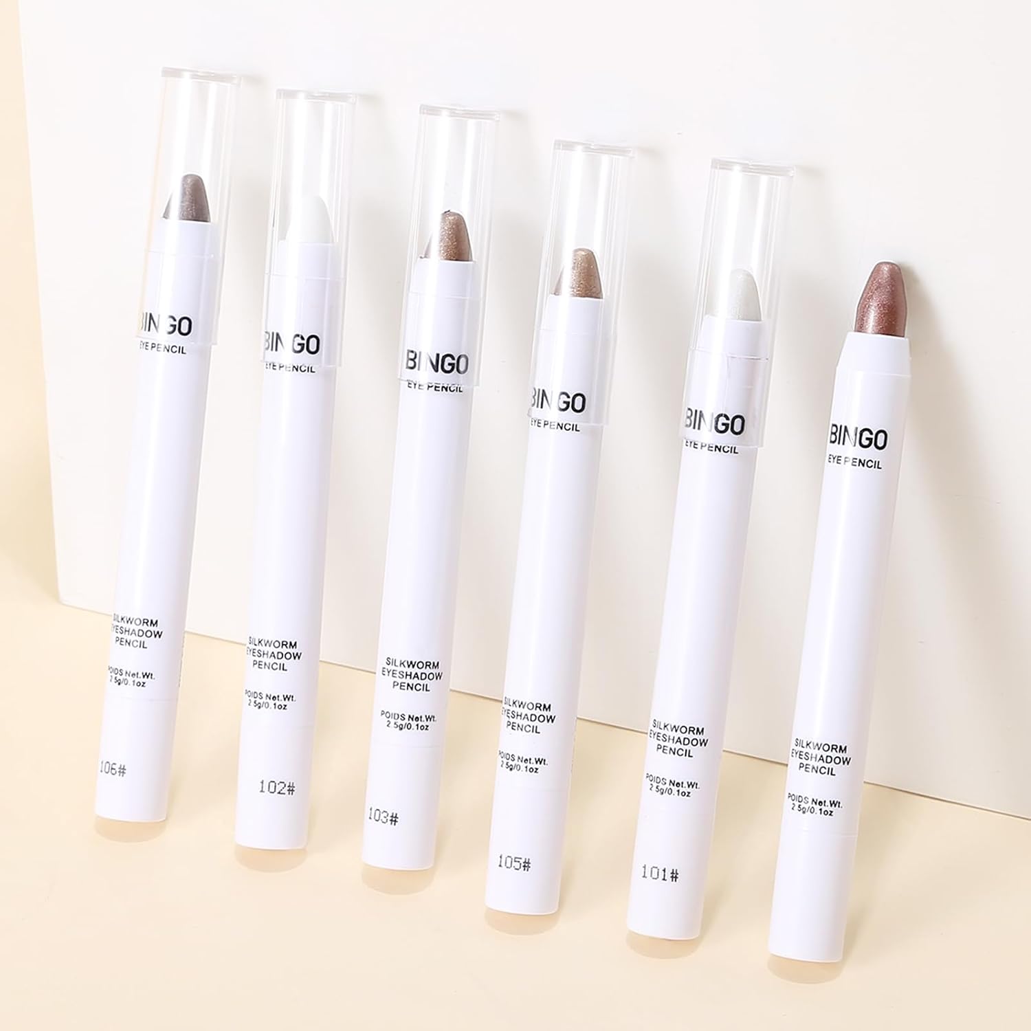 Boobeen Sombras de ojos metálicas con purpurina, lápiz de sombra de ojos iluminador, tonos bronce de larga duración para un maquillaje de ojos