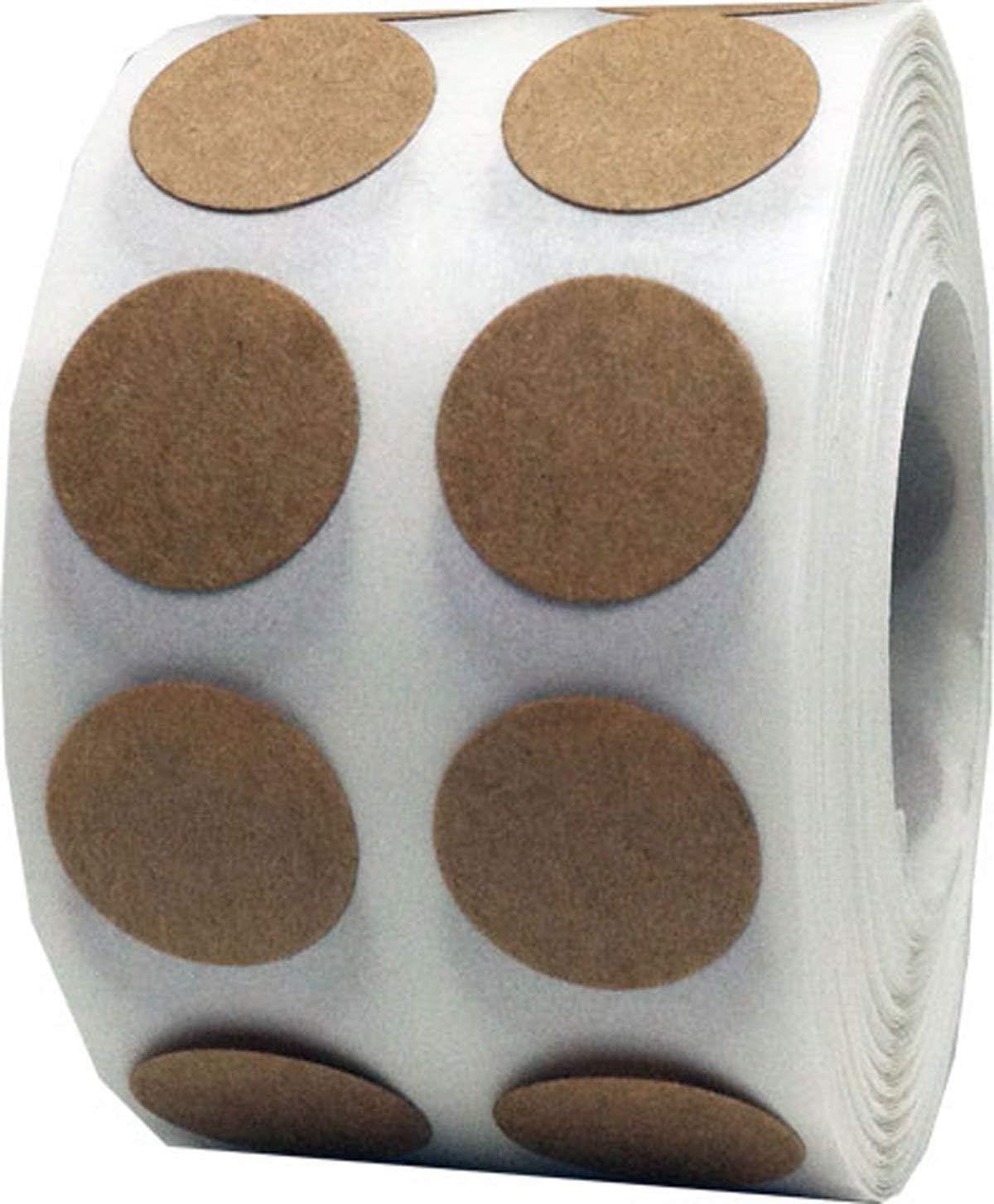 café papel Kraft Natural círculo dot pegatinas, 12inch redondo, 1000Etiquetas en un rollo