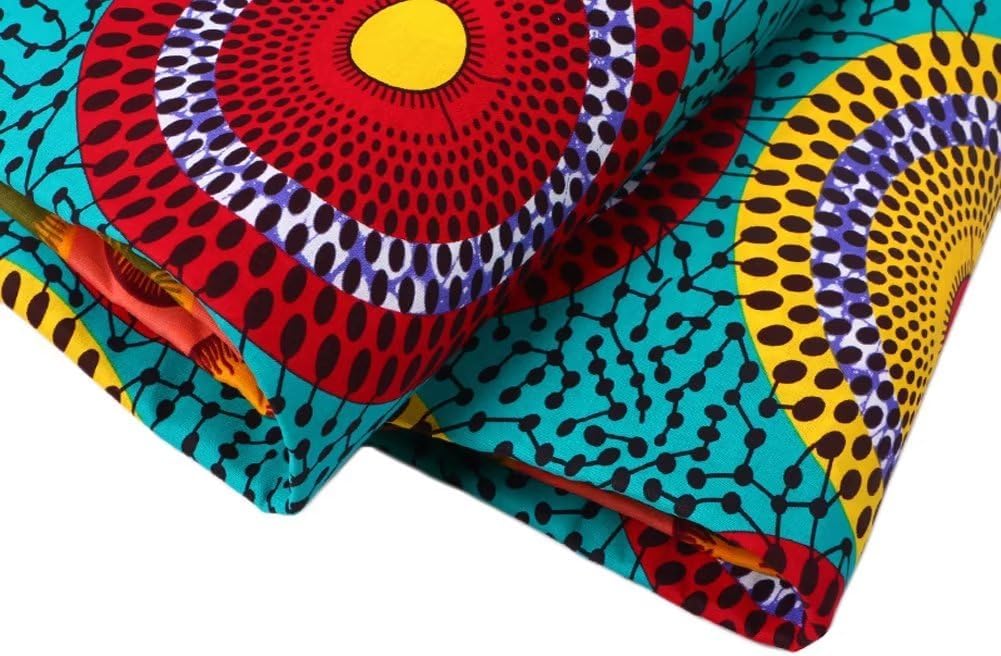 Tela africana 100% algodón Ankara cera impresión tela 6 yardas tela para vestido de fiesta 1214