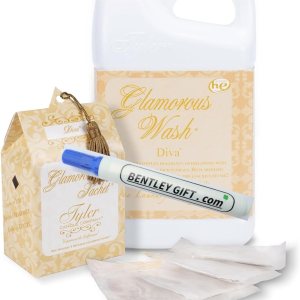 Tyler Candle Glamorous Wash Diva Detergente para ropa de 32 onzas con paquete de sobres Diva Tyler Candle Glamorous Wash Diva Detergente para ropa de 32 onzas con paquete de sobres Diva