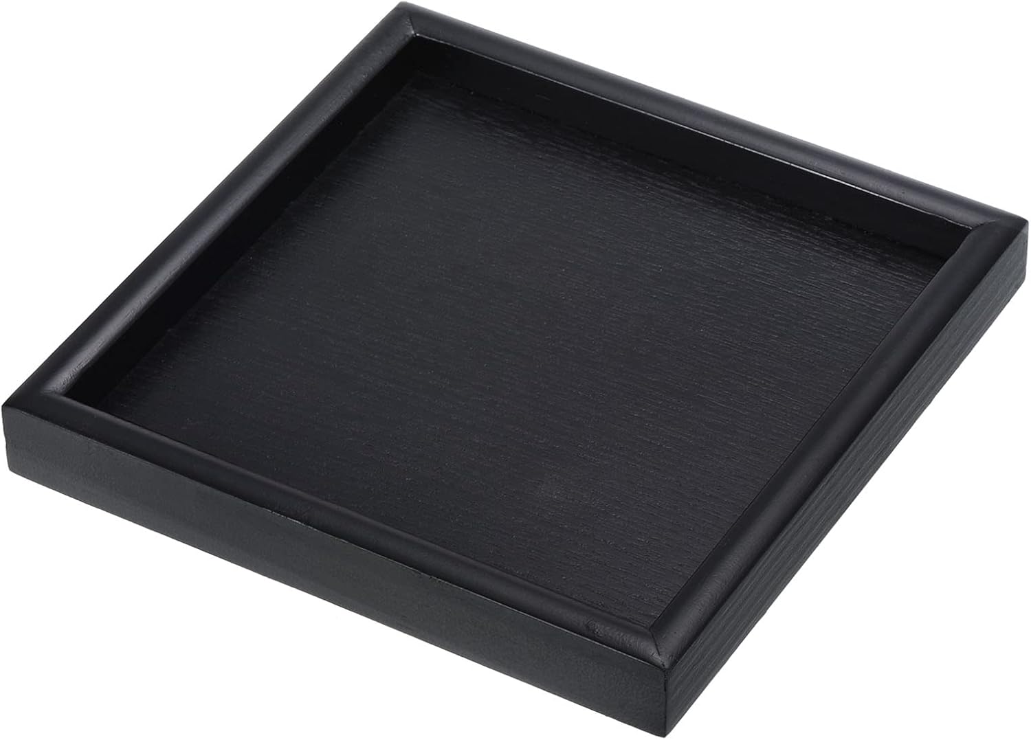 PATIKIL Bandeja de madera para servir de 7 pulgadas, bandeja decorativa cuadrada para decoración del hogar, cocina, mesa, portavelas, color negro