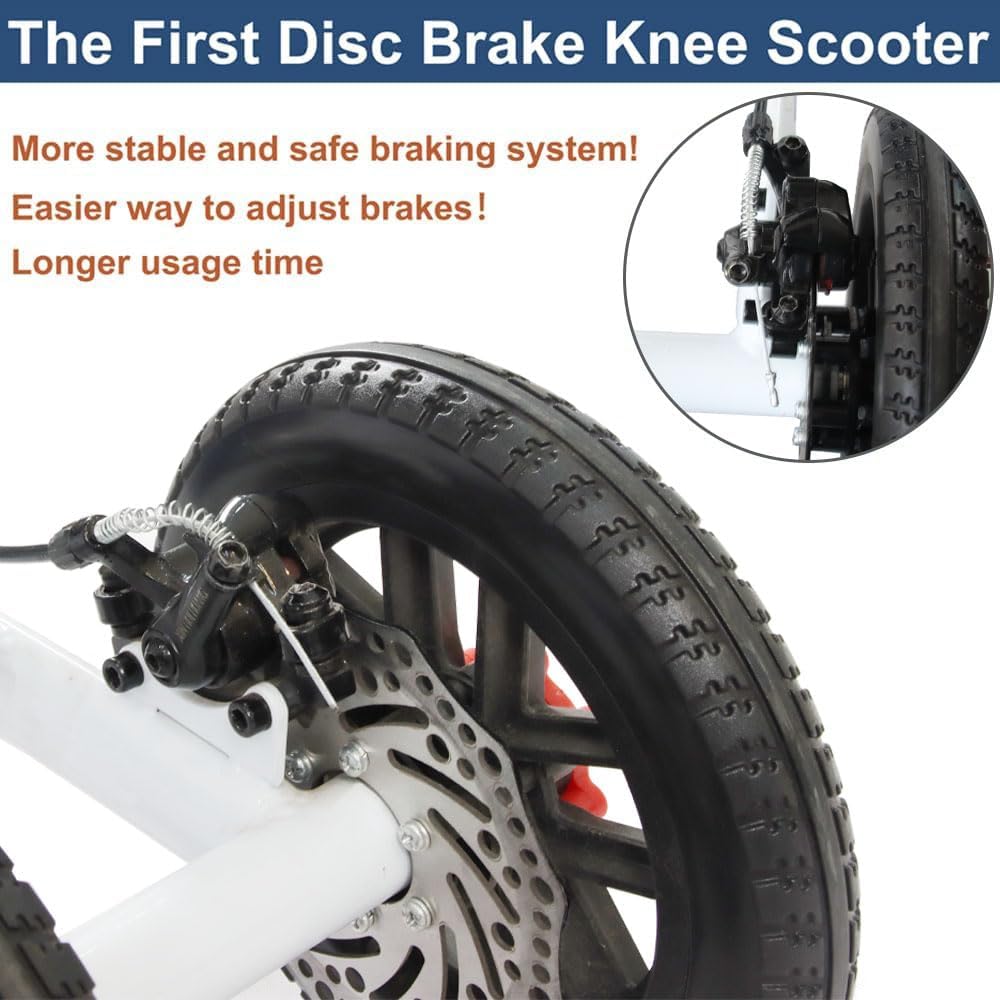 Alternativa de muleta de rodilla orientable todo terreno, scooter médico de lujo doble freno de mano, para adultos lesionados tobillo y pie de