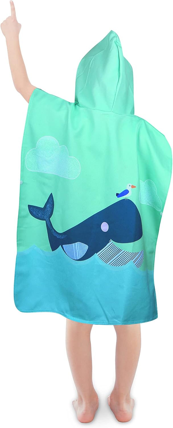 Toallas de playa para niños con capucha, toallas de baño para niños, lindo poncho de tiburón de dibujos animados, toalla de microfibra con capucha,