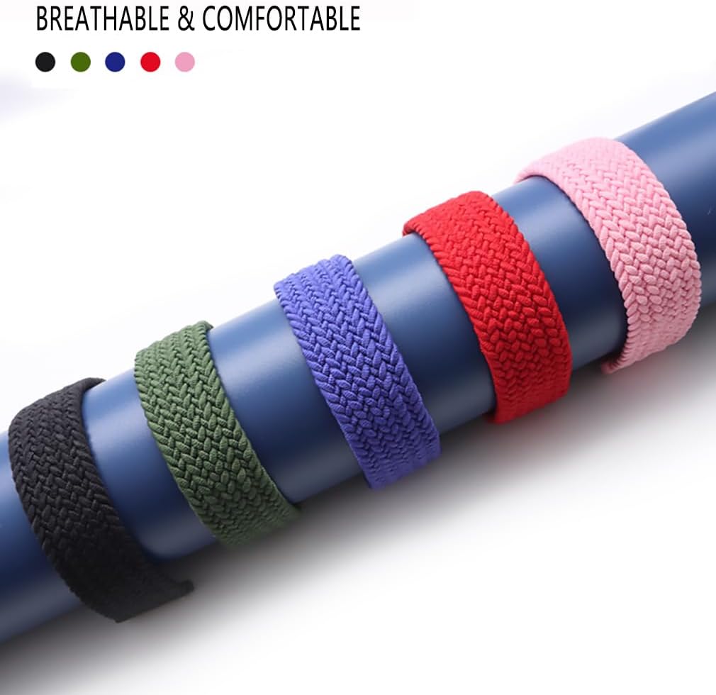 4 Pack Braided Solo Loop Band For Samsung Galaxy Watch 6 6 Classic 5 4 40mm 42mm 44mm 46mm 43mm 47mm 5 Pro 45mm Band,20mm Elastic Sport Strap