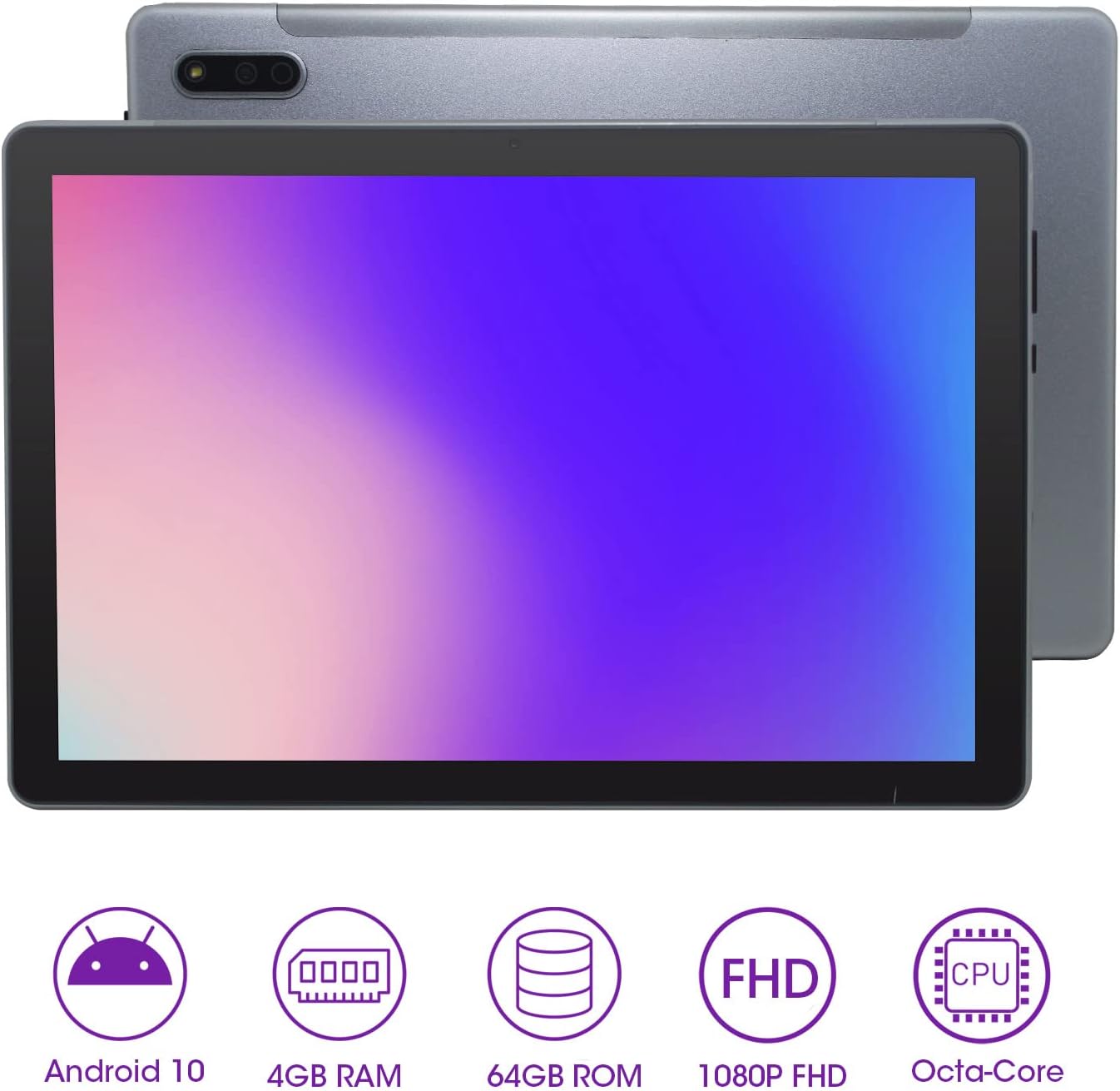 CWOWDEFU Tableta para juegos de 10 pulgadas con teclado Android Tablet Octa Core 64GB 1080p Full HD INCELL pantalla táctil Tablet 2.4G  5G WiFi