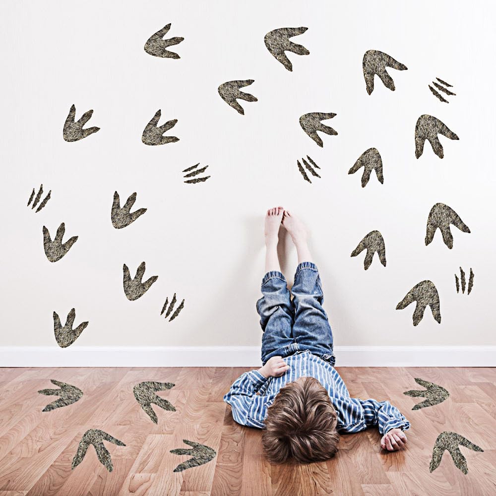 72 calcomanías de vinilo extraíbles para decoración de piso, huellas de dinosaurios, para habitación de niños, escuela, guardería, sala de estar,