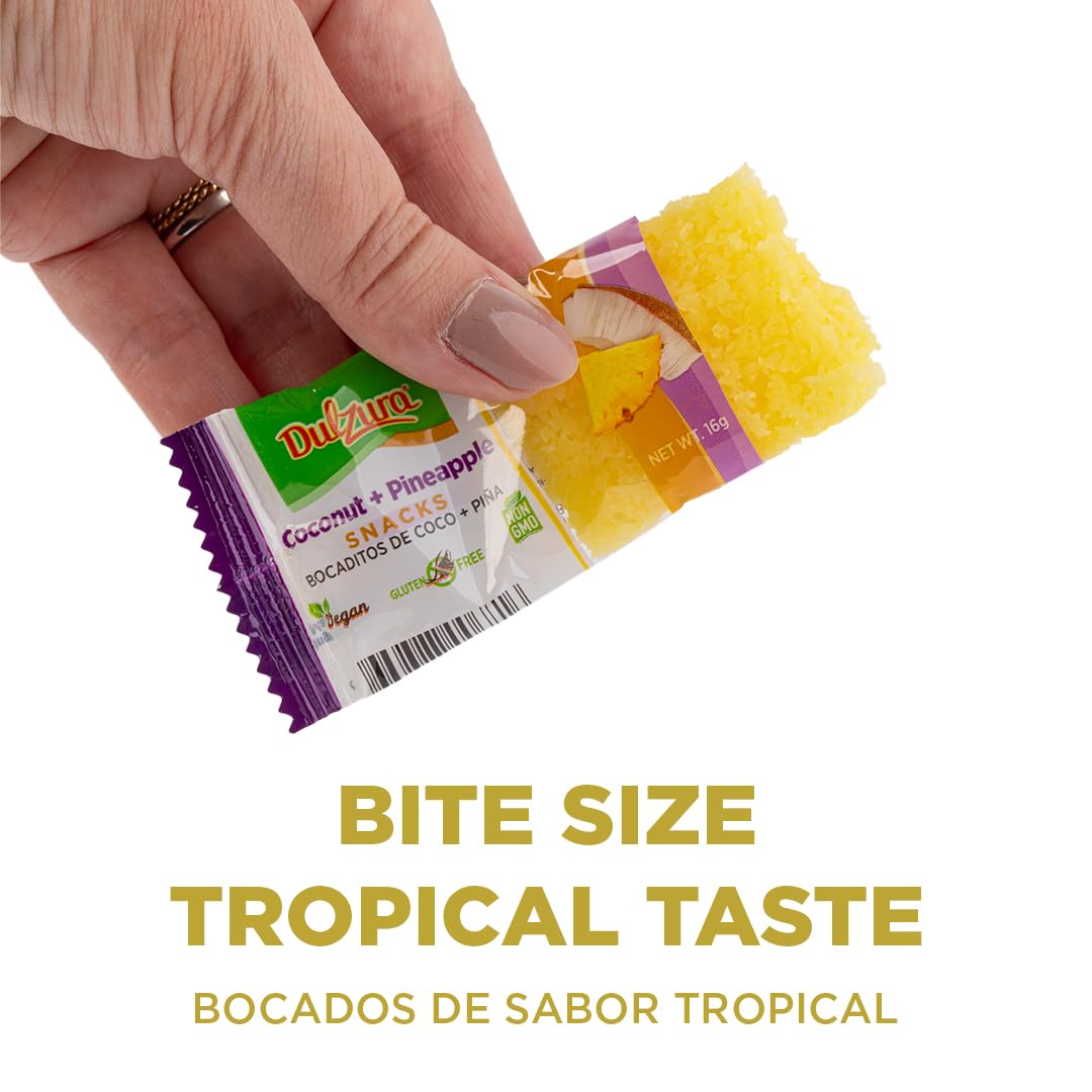 Dulzura CocoPina Treats  Coco rallado infundido con sabores de piña  3.4 oz (paquete de 1)