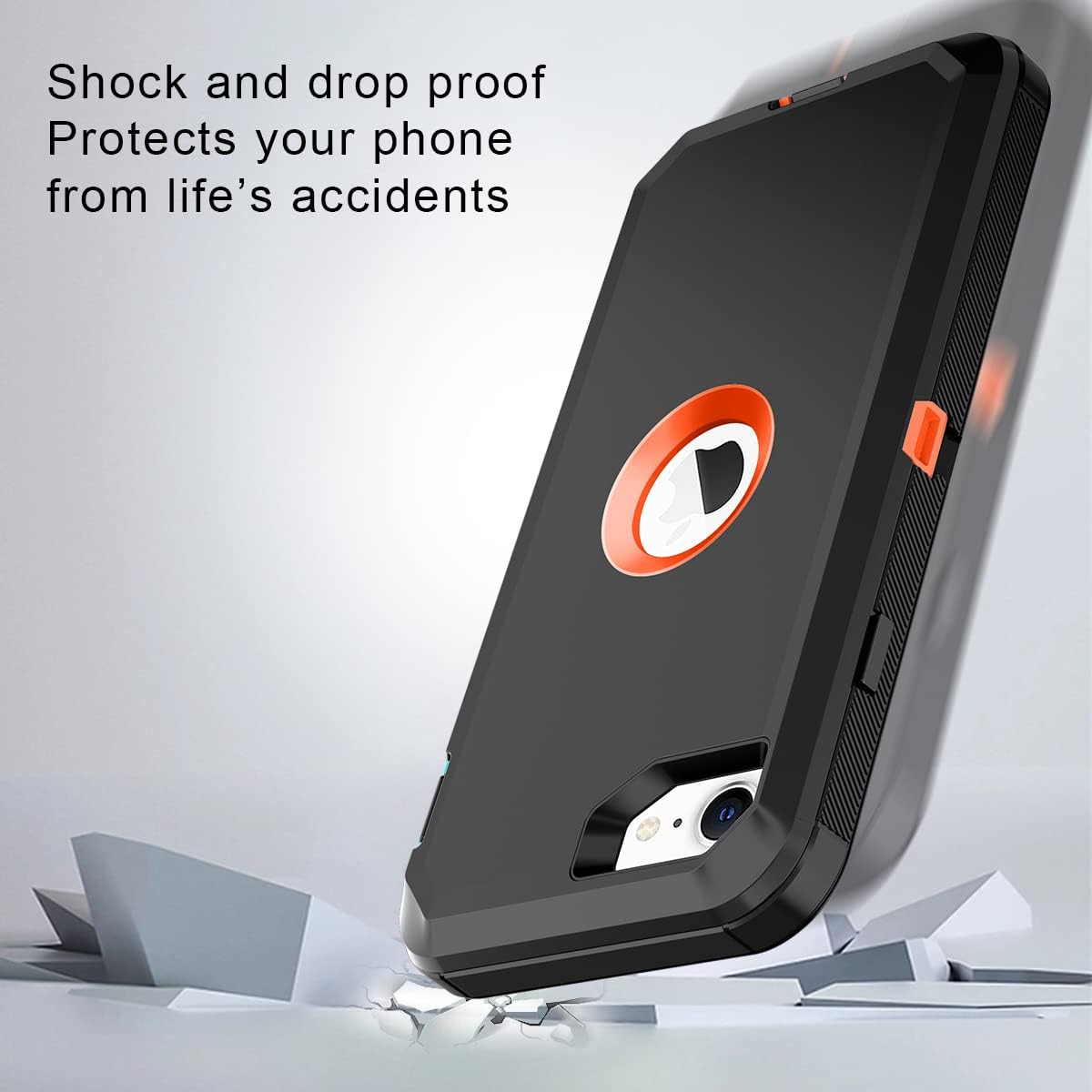 I-HONVA Funda para iPhone SE 20222020, protector de pantalla integrado, a prueba de golpes, a prueba de polvo y caídas, 3 en 1, cuerpo completo,